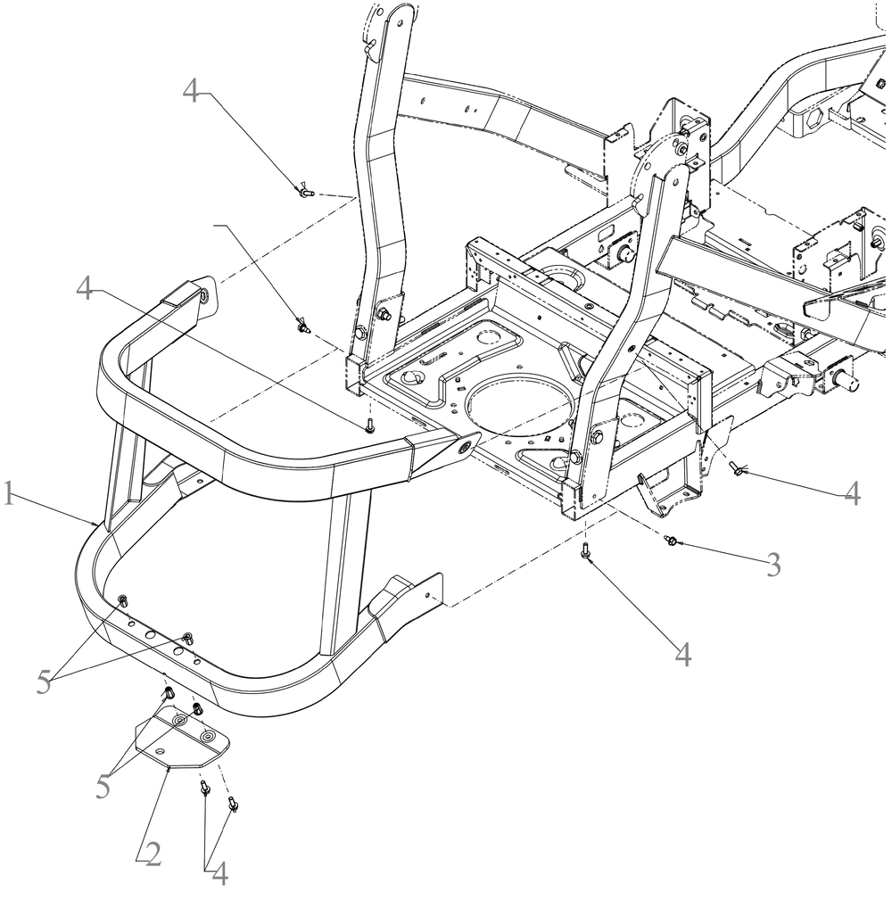 Bumper Diagram and Parts List for ZTXS4-54KH (47RSCAB7A10)(2023) Cub Cadet Lawn Tractor
